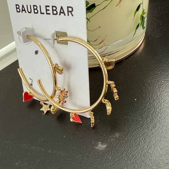 Bubblebar NWT Hoop Charm earrings - Picture 3 of 3